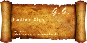 Günther Olga névjegykártya